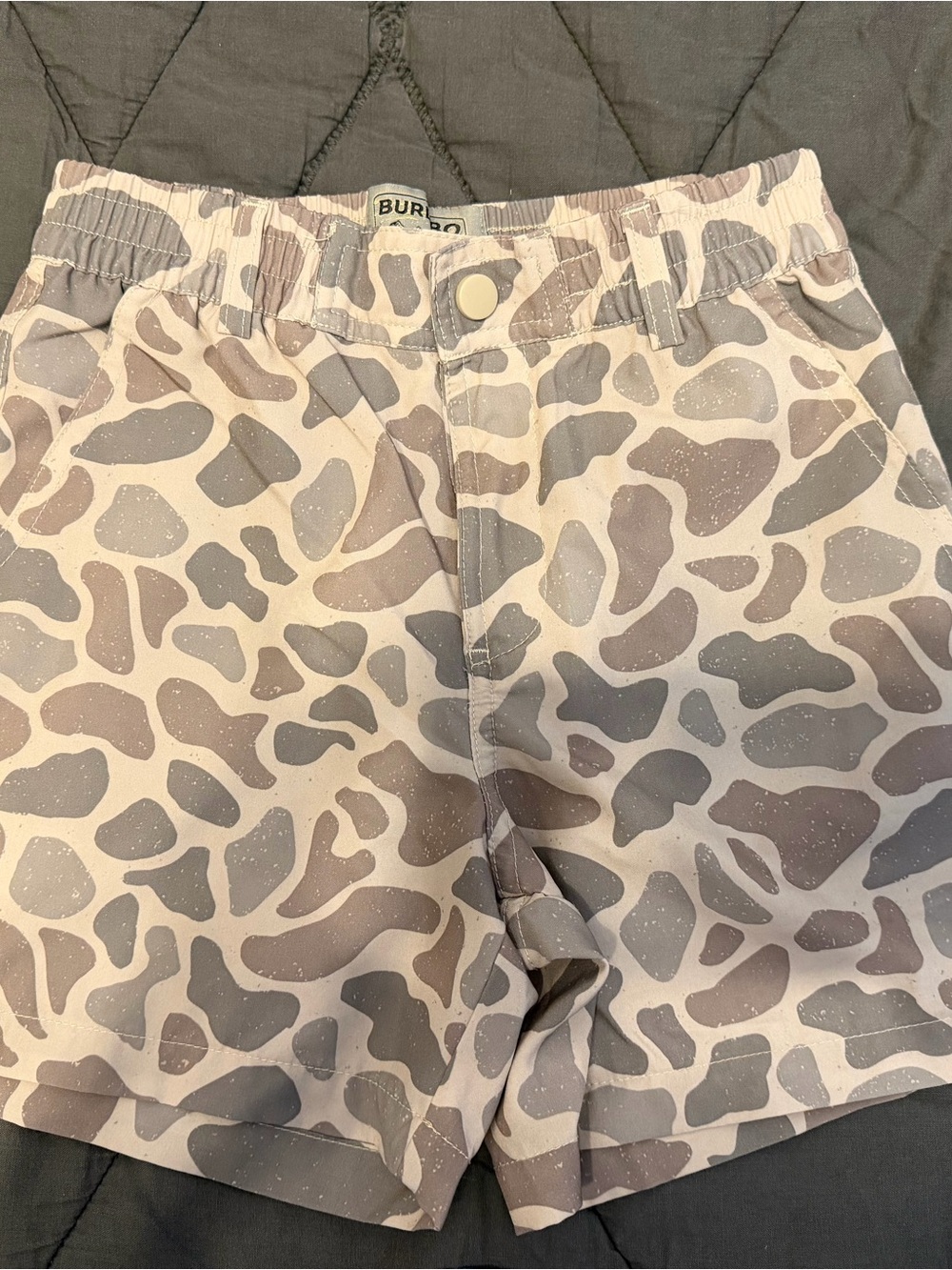 BURLEBO Youth Everyday Short - Classic Deer Camo - Grey Pocket